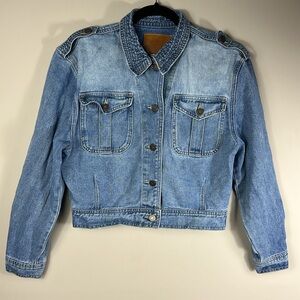 NWOT BBJ Los Angeles Women’s Denim Cropped Jean Jacket, Blue Size M